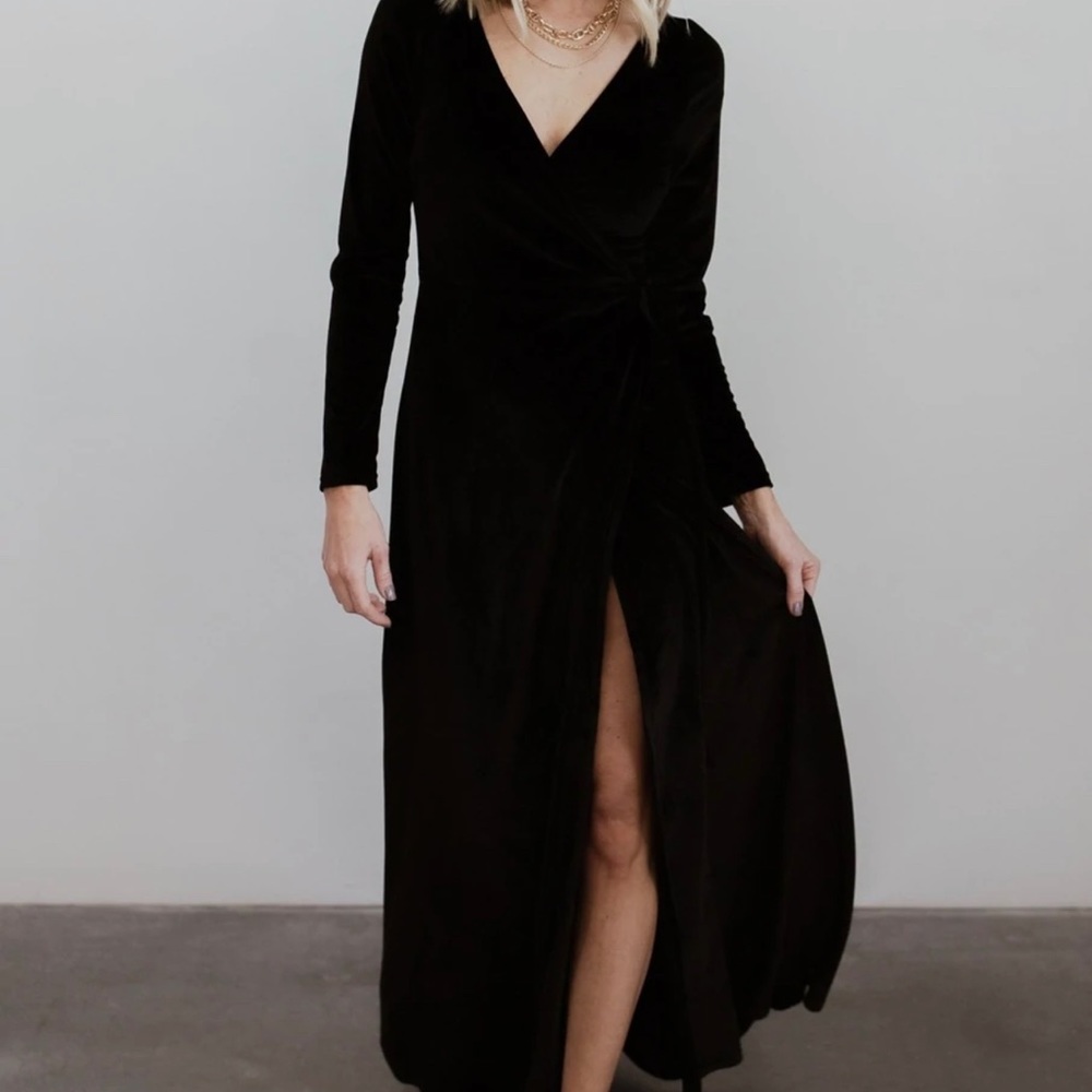 Baltic Born Esmerelda velvet wrap maxi dress